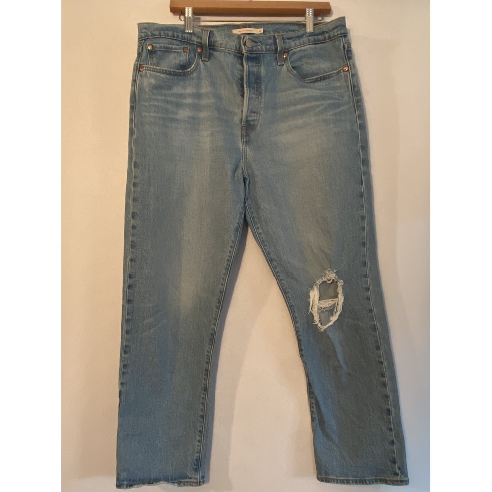 Levi's Wedgie Straight Premium Jeans Women's 32 Medium/light Wash Blue Denim